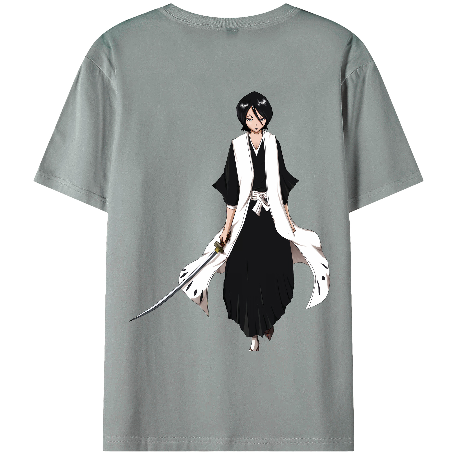 （画像用） ブリーチ 朽木ルキア BLEACH Kuchiki Rukia 綿100％ メンズ半袖Tシャツ（バックプリント） 通気性